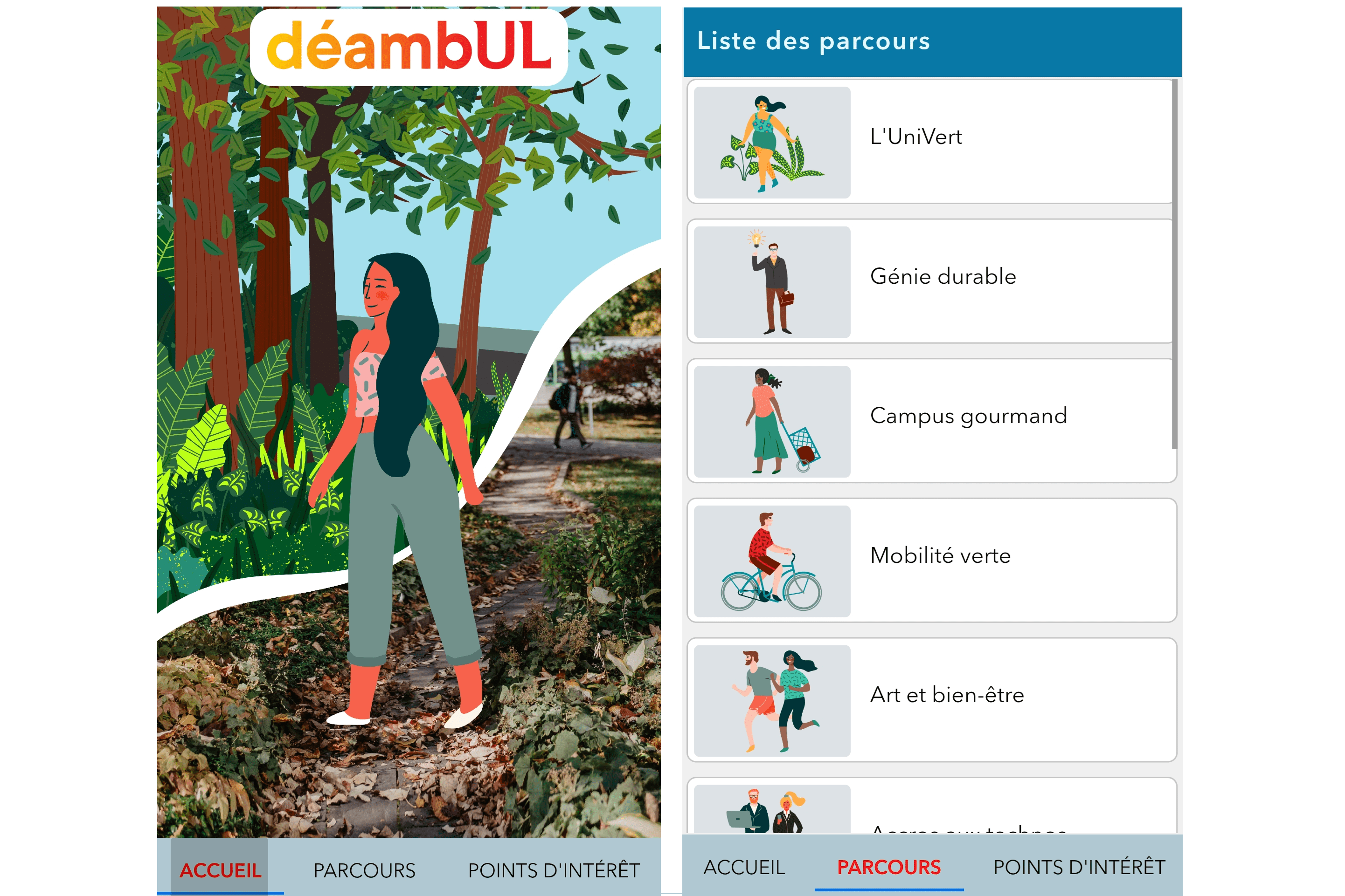 Copies d'écran de l'application DéanbUL