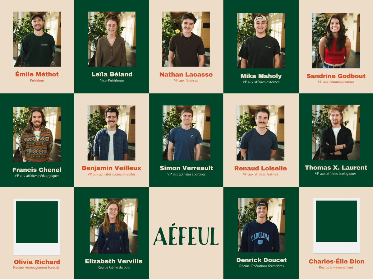 Mosaïque de photos des membres de l'AEFEUL