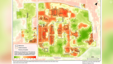 Carte de température des zones du campus