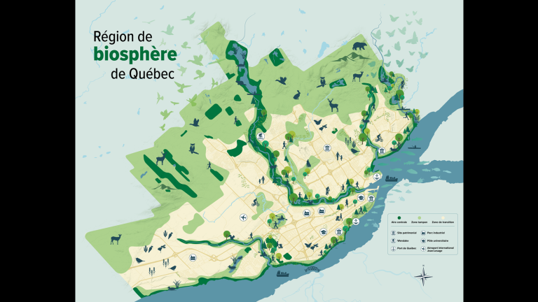 Carte région de biosphère de Québec