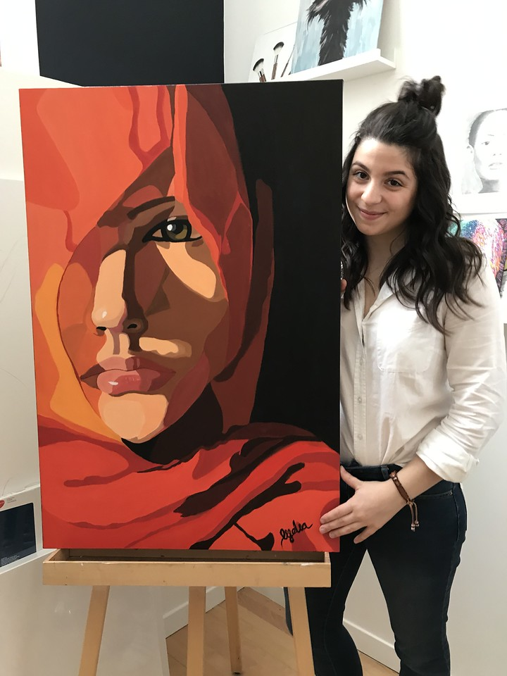 peinture d'unvisage féminin par Lydia Desjardins
