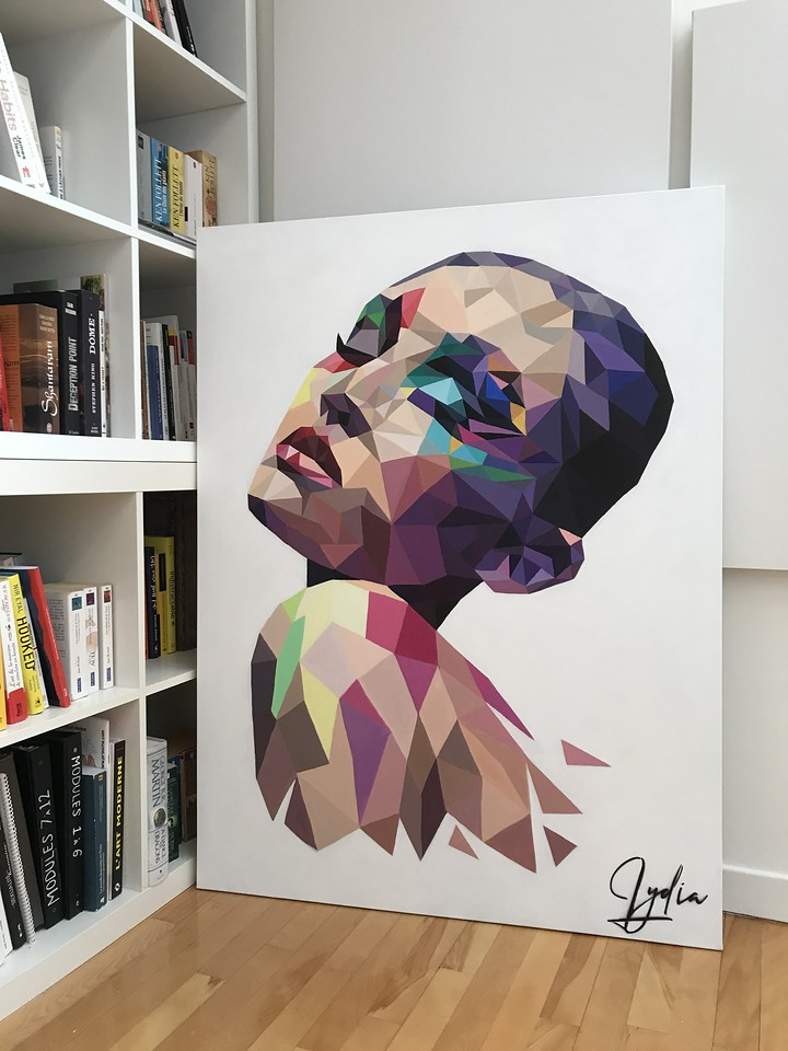 peinture d'un visage féminin par Lydia Desjardins