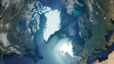 Planète terre montrant le groenland