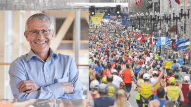 Guy Dorval au marathon de boston